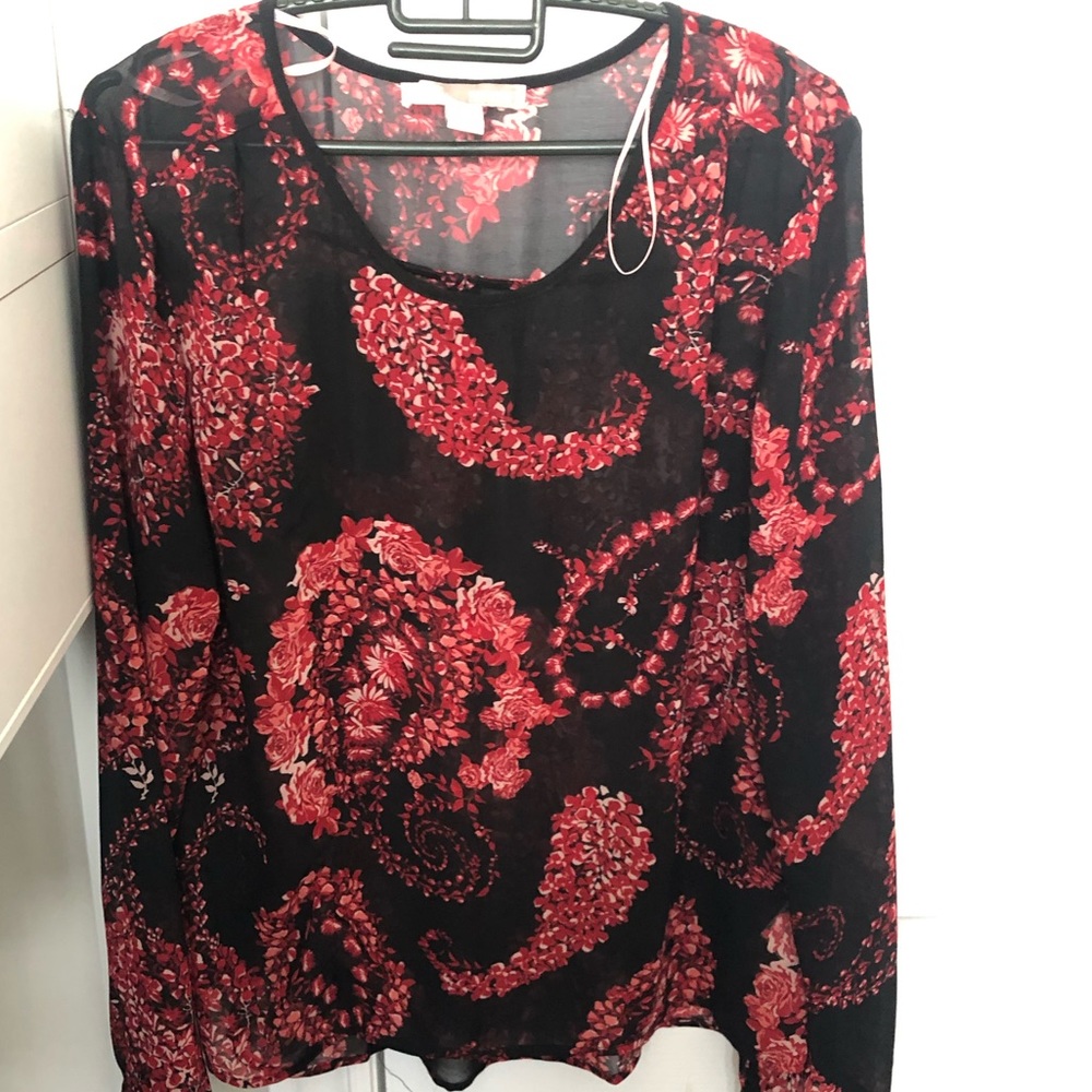 Forever 21 Sheer Floral Blouse